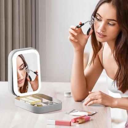 GlowCase™ Compact Makeup Vanity with LED Mirror