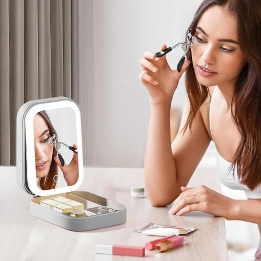 GlowCase™ Compact Makeup Vanity with LED Mirror