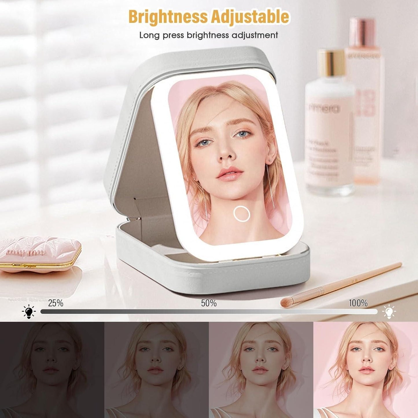 GlowCase™ Compact Makeup Vanity with LED Mirror