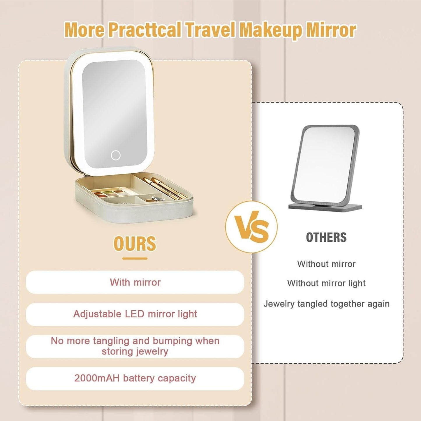 GlowCase™ Compact Makeup Vanity with LED Mirror